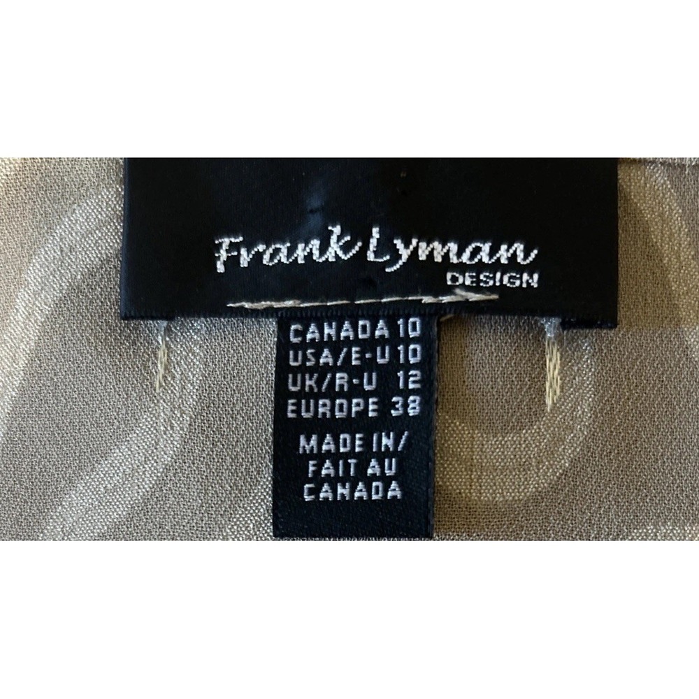 Frank Lyman Taupe Beige Cold Shoulder Embroidered Wide Leg Jumpsuit Women's 10 - Picture 9 of 9